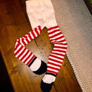 NWOT! Red & white striped thick tights